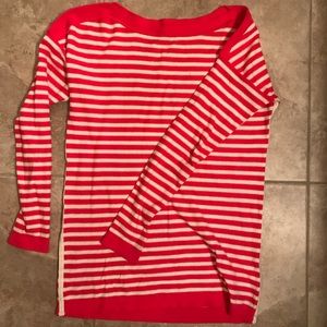Pink striped comfortable long sweater